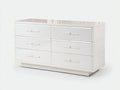 Cómodas de madera de ingeniería 120x40x75 cm - blanco brillante - 6 cajones y diseño moderno