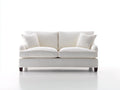 Sofás lineales - Tapizado de tela 185 x 90 x 86 cm - Blanco crema - Para salón - Sofá de 2 plazas con diseño clásico