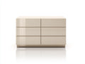 Cómodas de madera de ingeniería 120x40x75 cm - beige brillante - 6 cajones sin tiradores