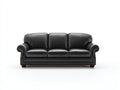 Sofás lineales de 3 plazas en cuero sintético 220x90x90 cm - negro - estilo clásico