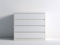 Cómoda de tablero de madera 80 x 40 x 95 cm - blanca - 4 cajones para dormitorio y recibidor - estilo moderno