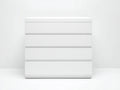 Cómodas de madera de ingeniería 80x40x90 cm - blanco mate - 4 cajones sin tiradores