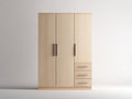 Armarios de dormitorio melamina efecto madera 150x55x180 cm - roble claro - diseño moderno con 3 puertas y 3 cajones