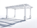 Pérgola de jardín de aluminio 300x300x250 cm - blanca - techo de lamas
