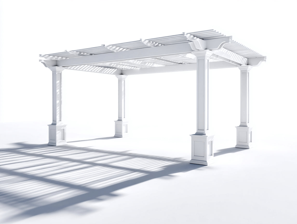 Pérgola de jardín de aluminio 300x300x250 cm - blanca - techo de lamas