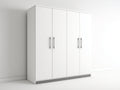 Armarios de cuatro puertas abatibles - madera manufacturada 180 x 60 x 210 cm - blanco y plateado - para dormitorio - diseño moderno con almacenamiento cerrado