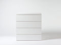 Cómoda de tablero de madera 65 x 40 x 85 cm - blanca - 4 cajones para dormitorio - diseño moderno compacto