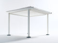 Pérgola de jardín de aluminio 300x300x250 cm - blanca - cubierta fija de lamas